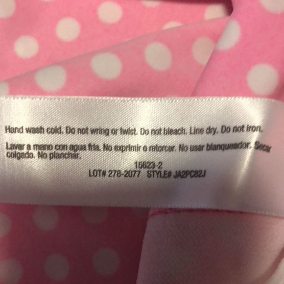 Arizona Jean Tankini ruffles size large/halter strap polka dots/ pink and white - Picture 6 of 10